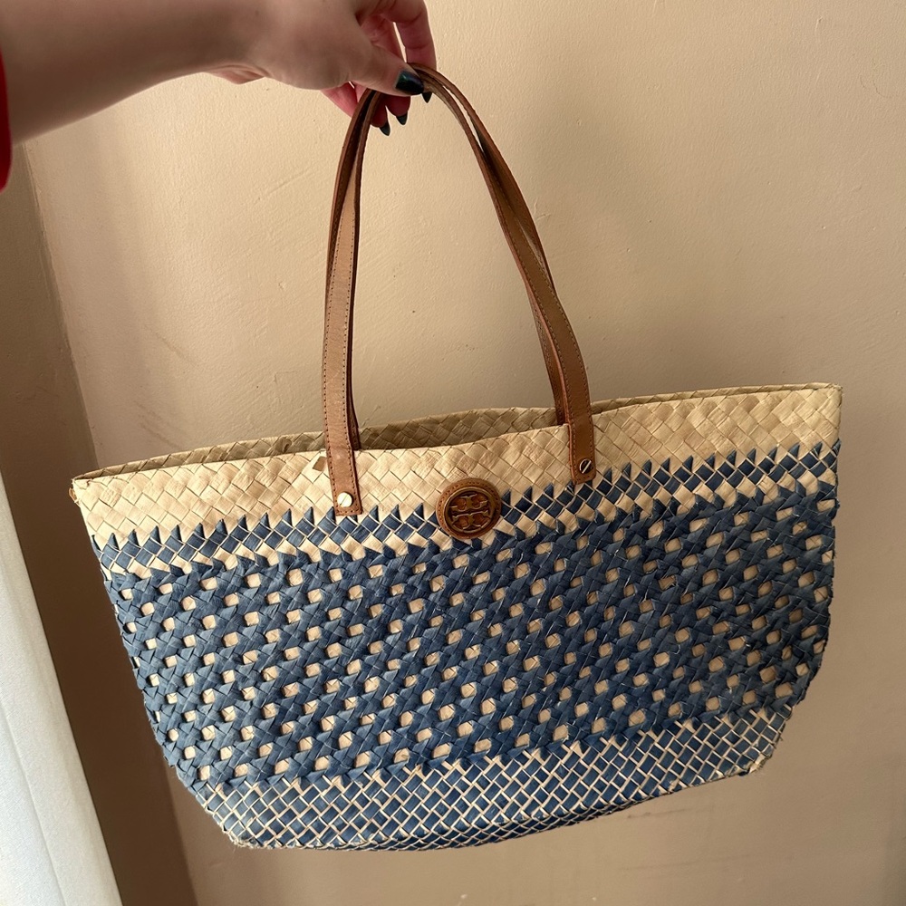 Tory Burch Straw Weave Tote and Matching Wristlet